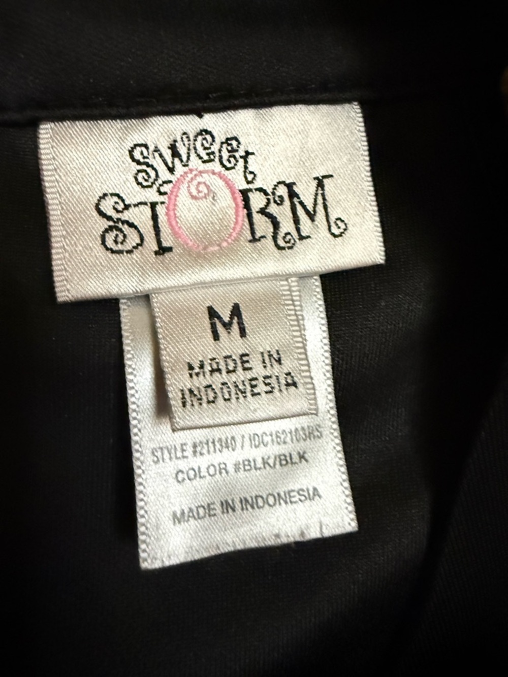 Black Mesh Detail Fit-and-Flare Dress (medium) Sweet Storm - Picture 10 of 11